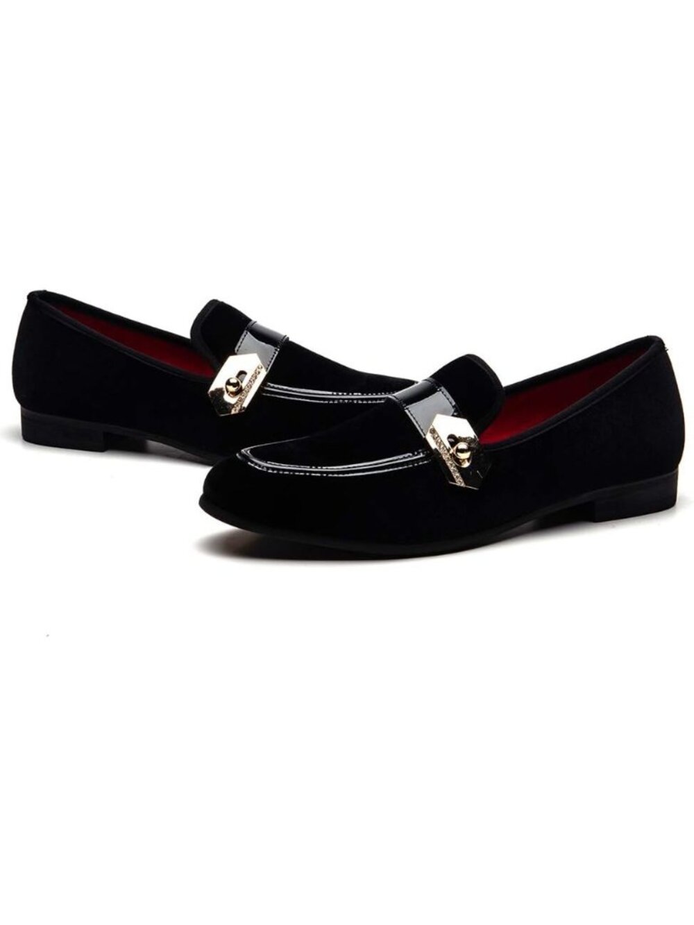 Men's Black Button Toe Bit Loafers Slip On Dress Shoes Classic Party Fashion